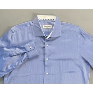 Robert Grahm Long Sleeve Button Front Sport Shirt. High Contrast Herringbone, 17